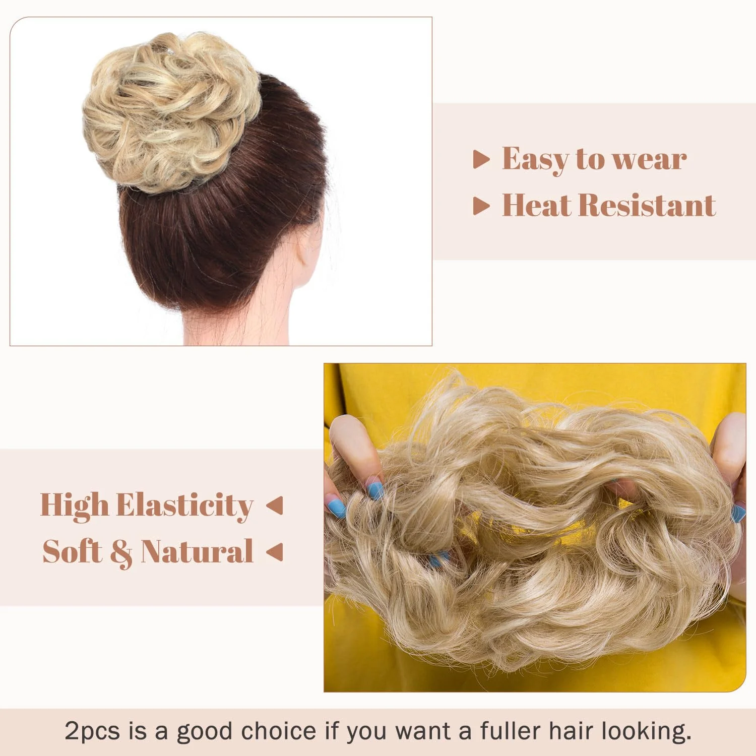Synthetic Messy Bun Hair Piece for Women - Image 39