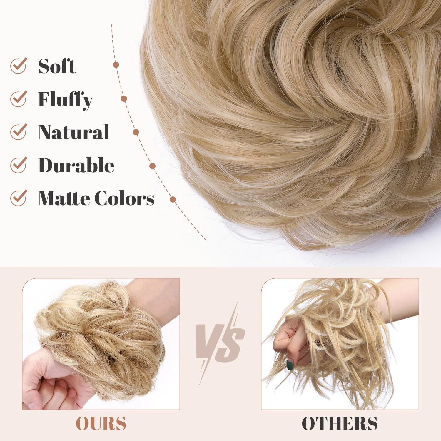 Synthetic Messy Bun Hair Piece for Women - Image 40