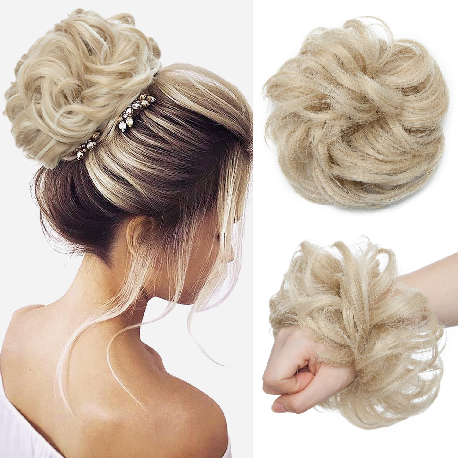 Synthetic Messy Bun Hair Piece for Women - Image 47