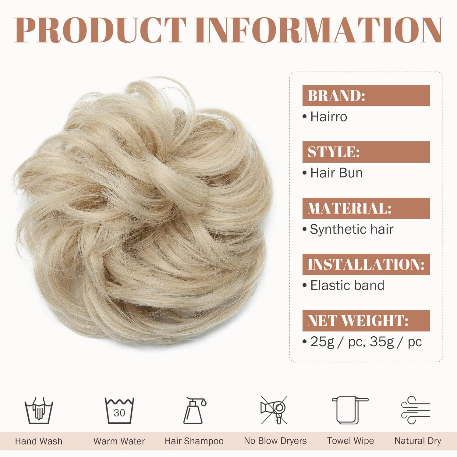 Synthetic Messy Bun Hair Piece for Women - Image 48