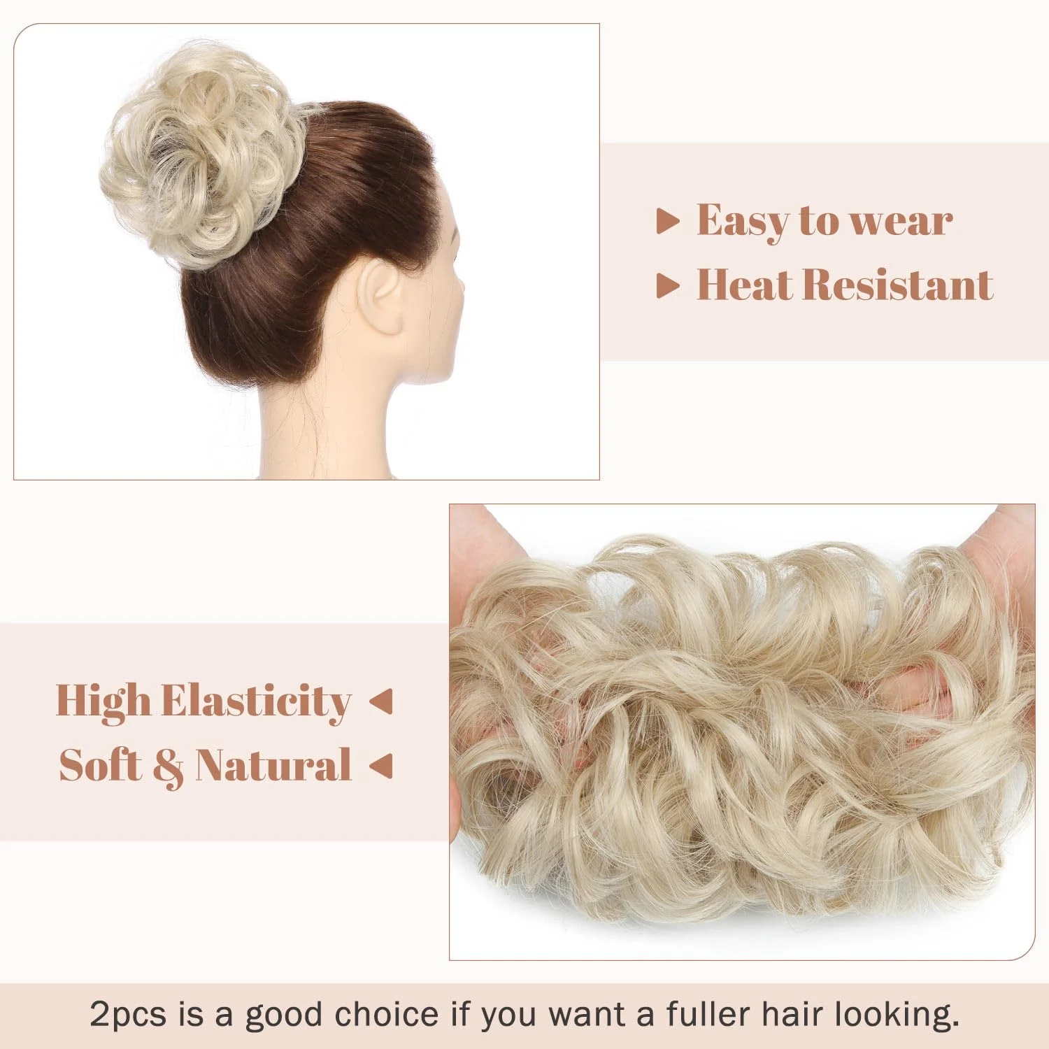 Synthetic Messy Bun Hair Piece for Women - Image 49