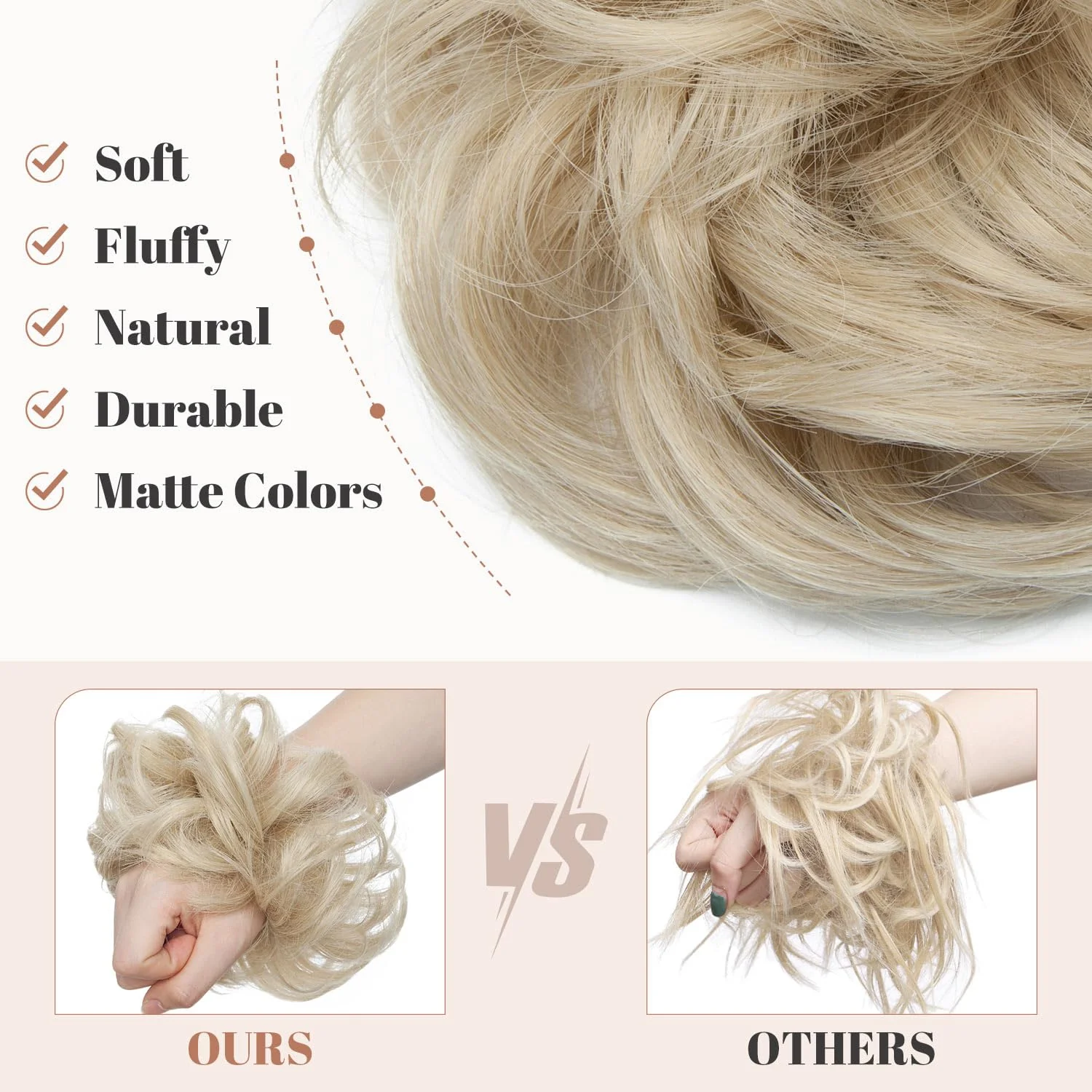 Synthetic Messy Bun Hair Piece for Women - Image 50