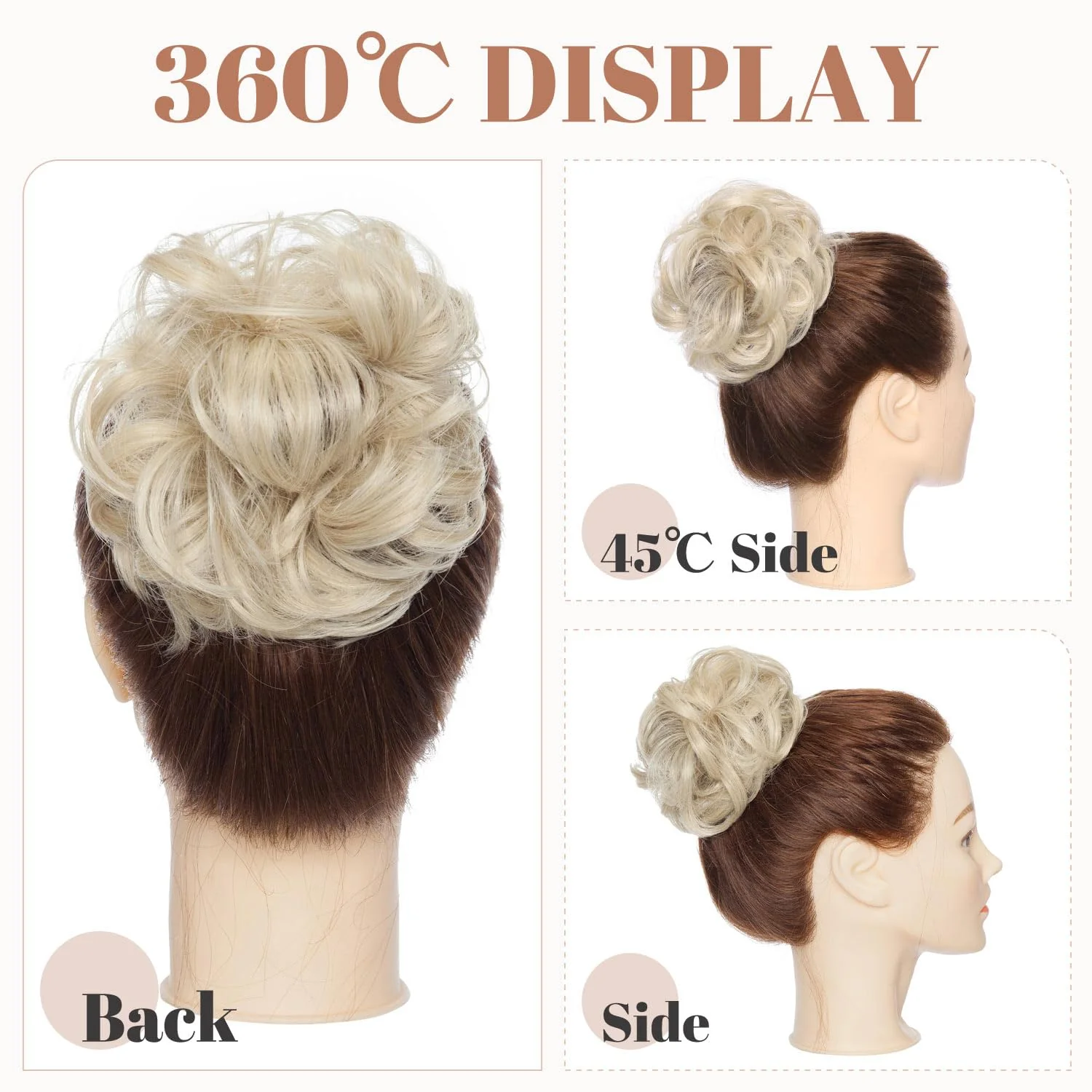 Synthetic Messy Bun Hair Piece for Women - Image 51