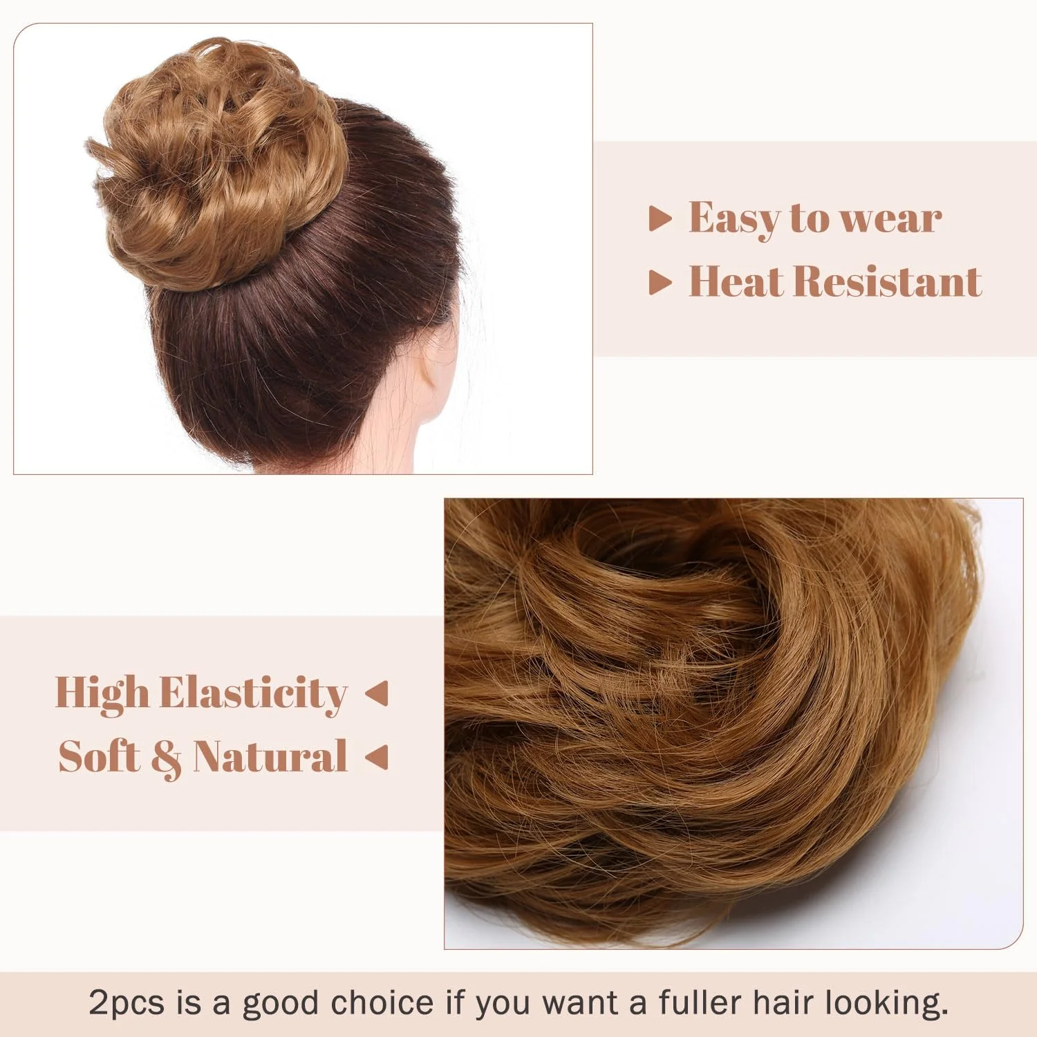 Synthetic Messy Bun Hair Piece for Women - Image 54