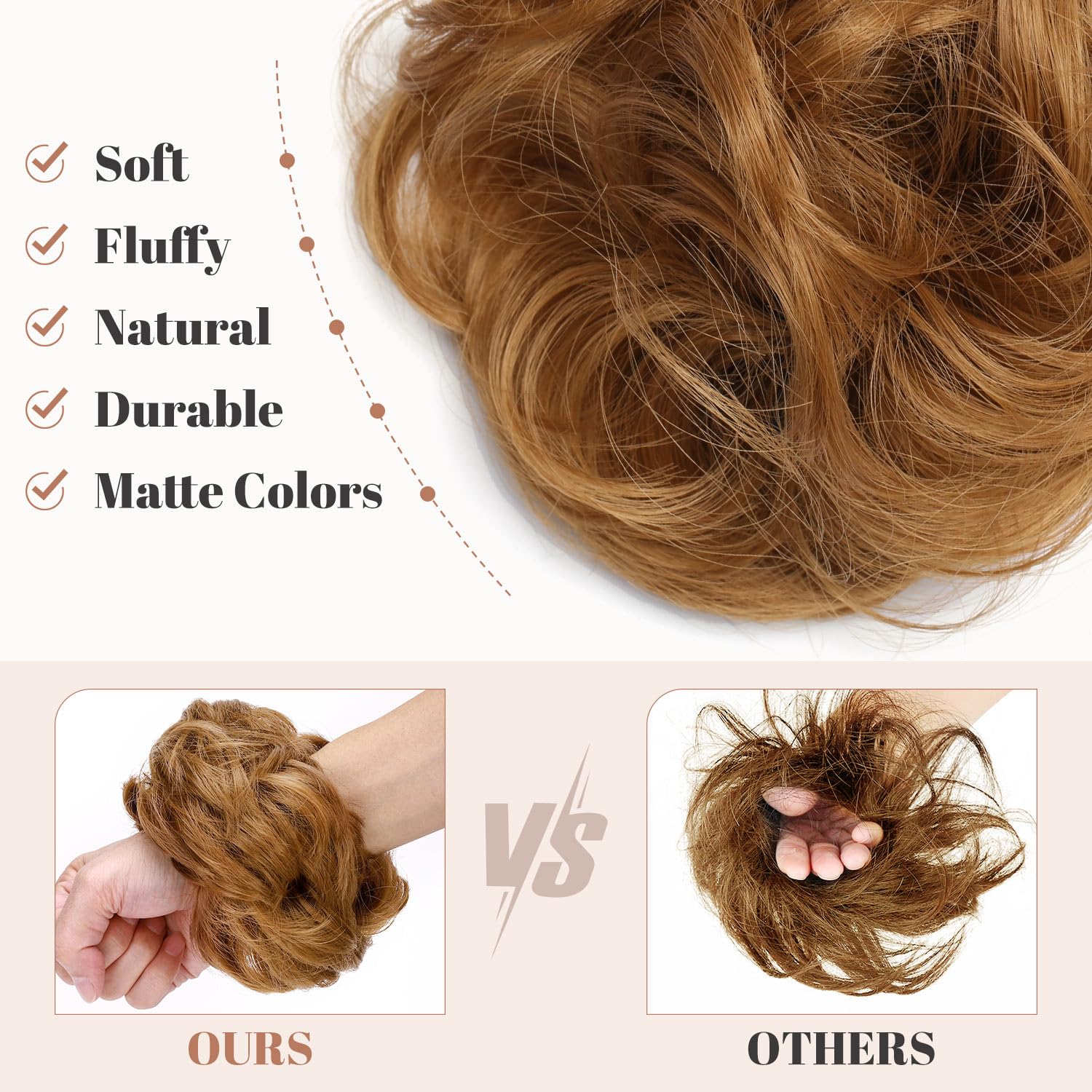 Synthetic Messy Bun Hair Piece for Women - Image 55