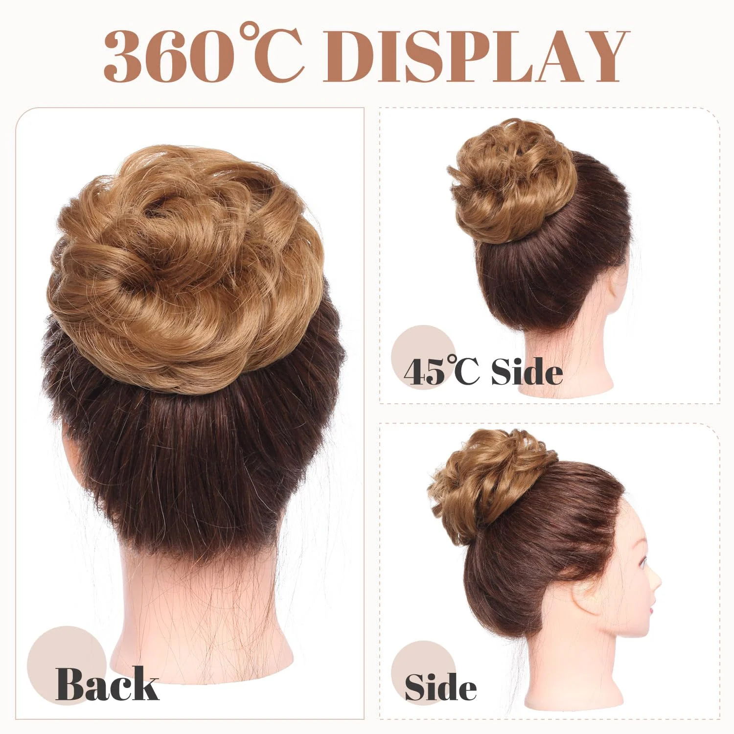 Synthetic Messy Bun Hair Piece for Women - Image 56