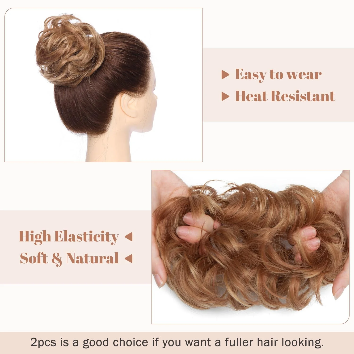Synthetic Messy Bun Hair Piece for Women - Image 64