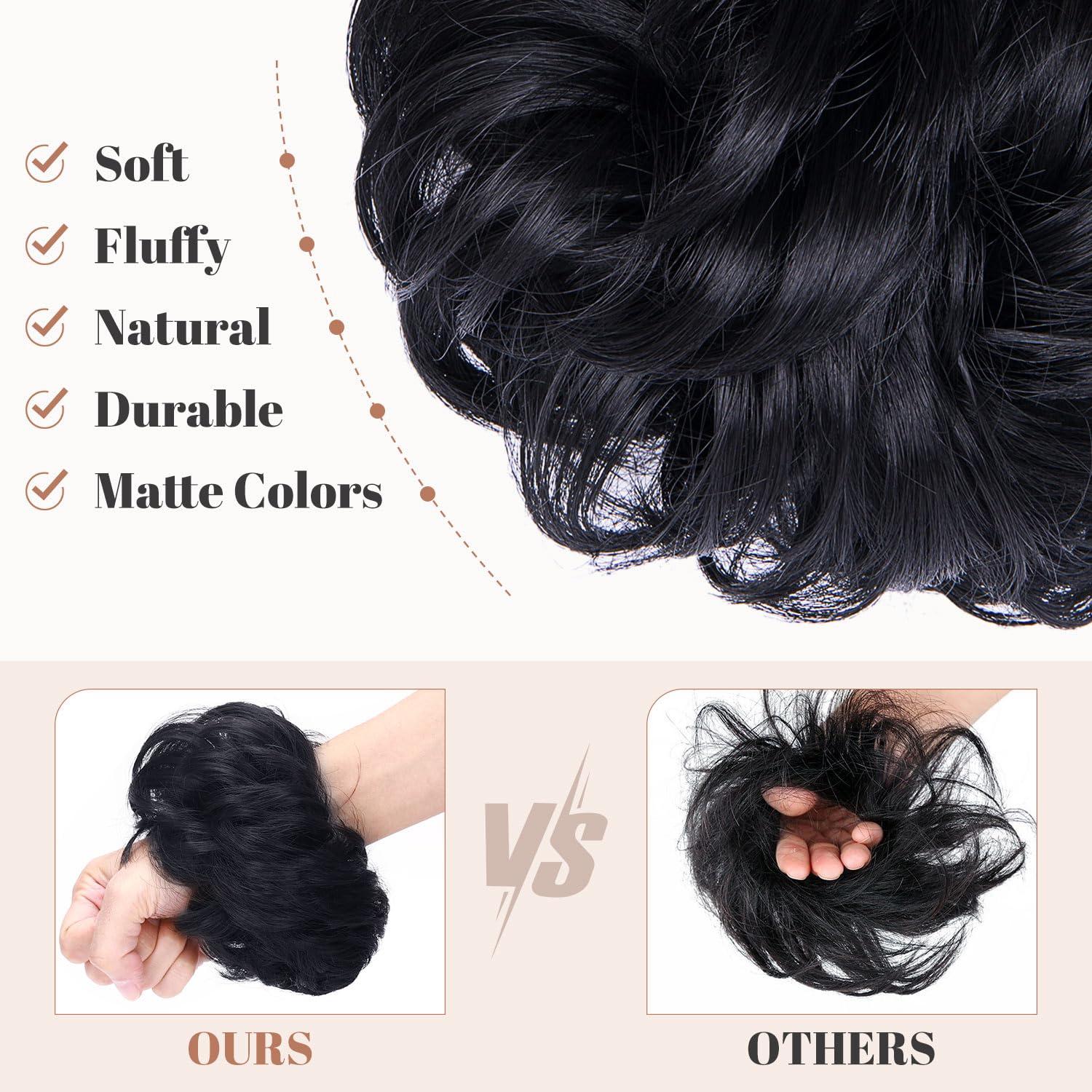 Synthetic Messy Bun Hair Piece for Women - Image 80