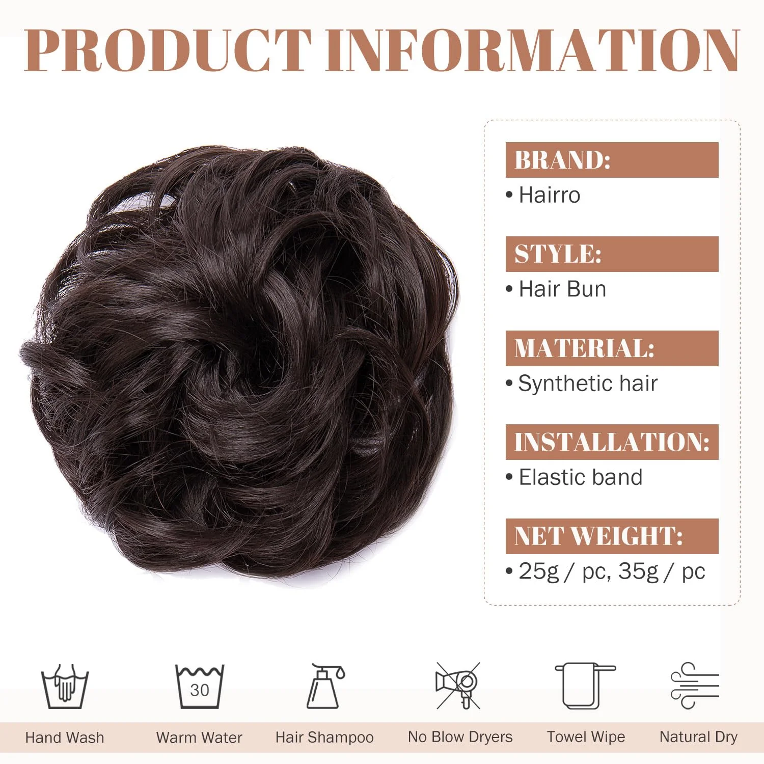 Synthetic Messy Bun Hair Piece for Women - Image 83