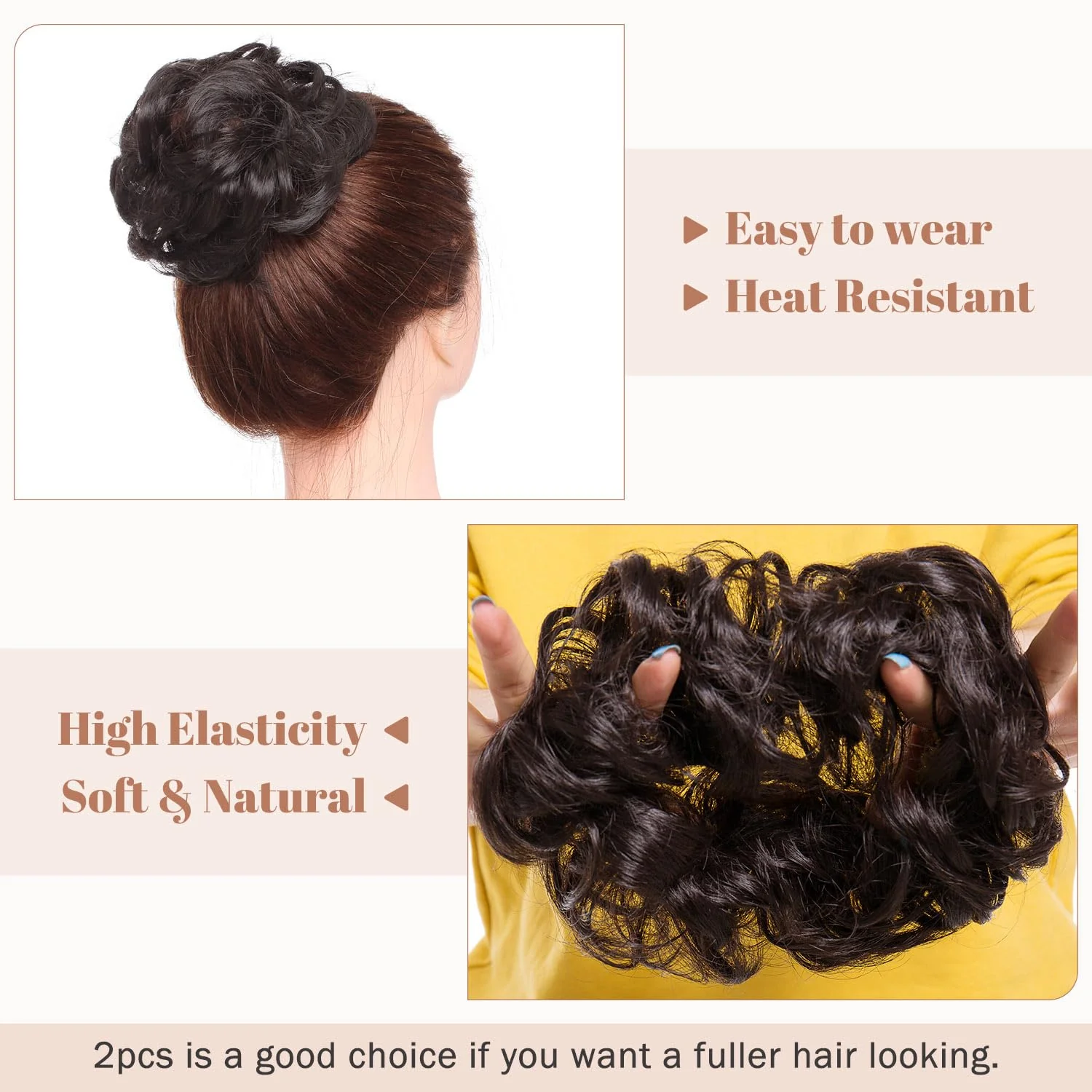 Synthetic Messy Bun Hair Piece for Women - Image 84