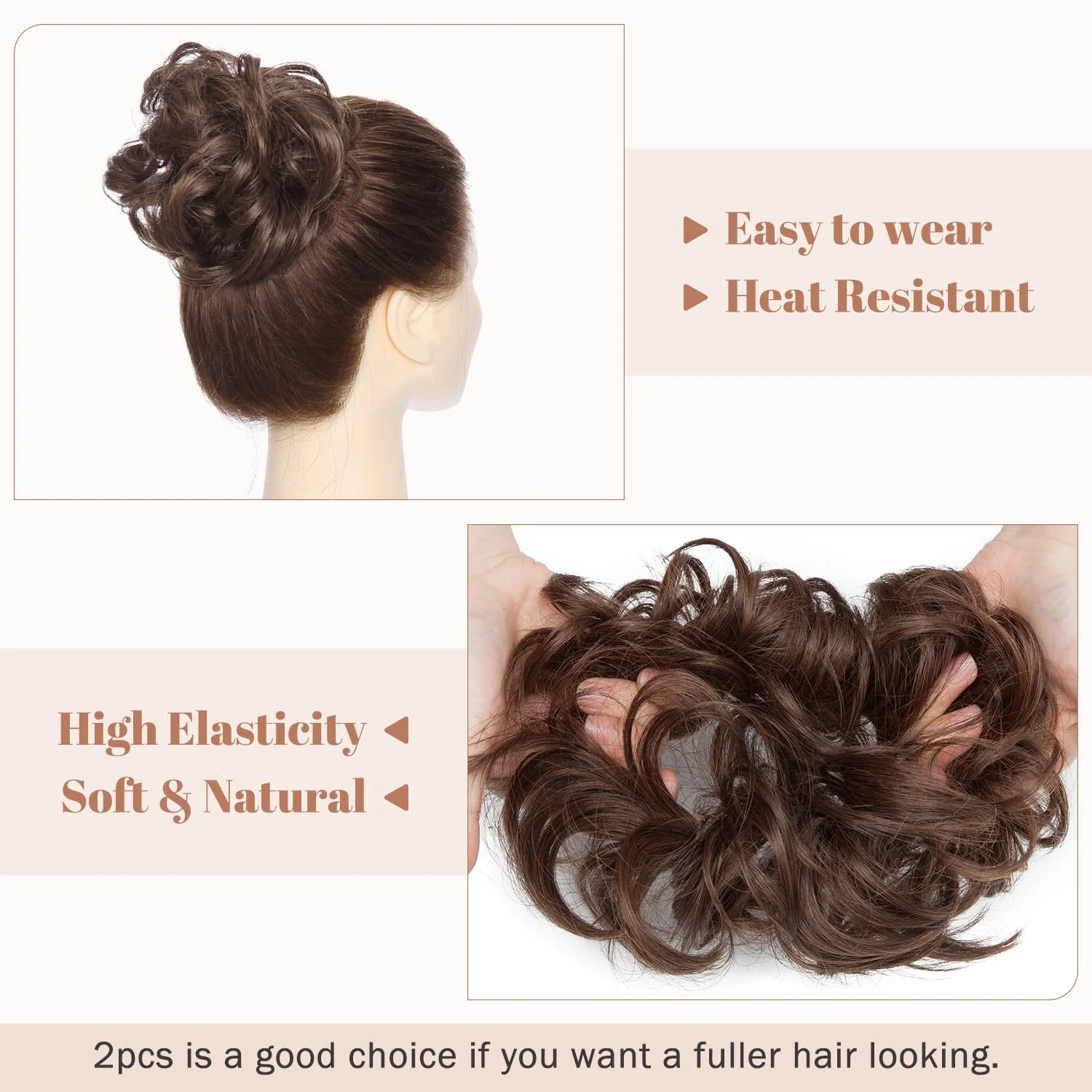 Synthetic Messy Bun Hair Piece for Women - Image 94