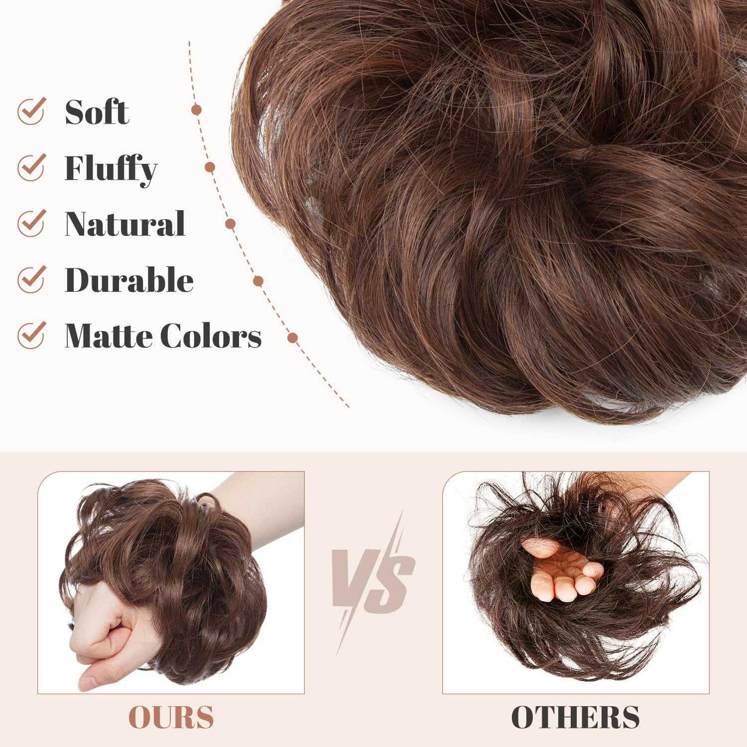 Synthetic Messy Bun Hair Piece for Women - Image 95