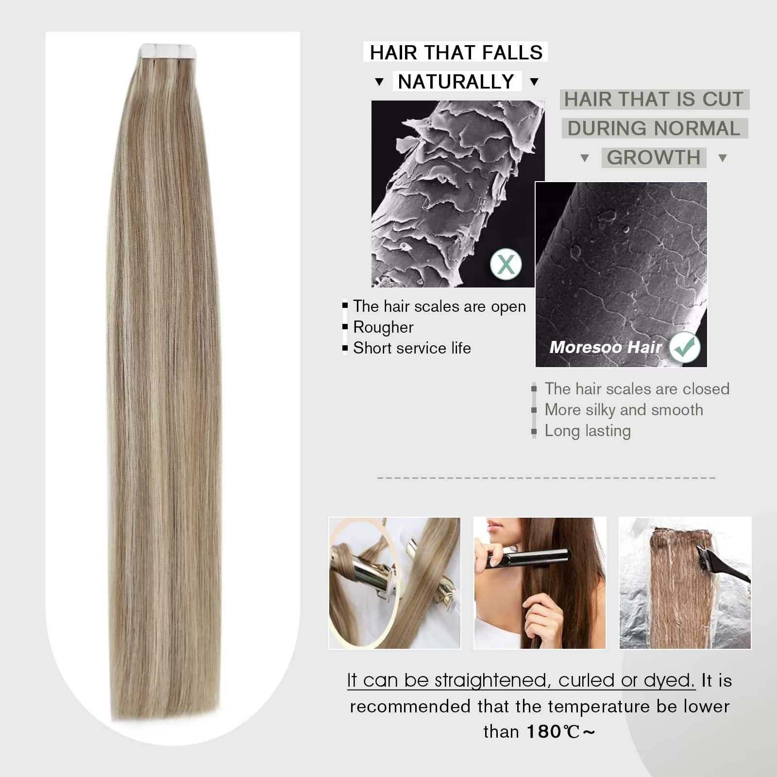 Tape in Hair Extensions 22 Inch Remy Tape in Extensions 20 Pieces 50 G - Image 21