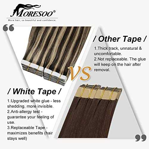 Tape in Hair Extensions 22 Inch Remy Tape in Extensions 20 Pieces 50 G - Image 3