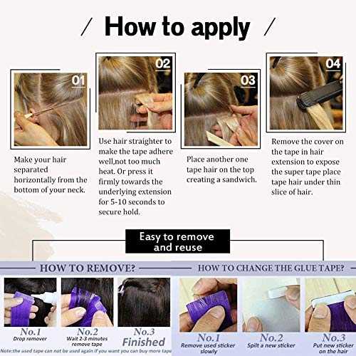 Tape in Hair Extensions 22 Inch Remy Tape in Extensions 20 Pieces 50 G - Image 7