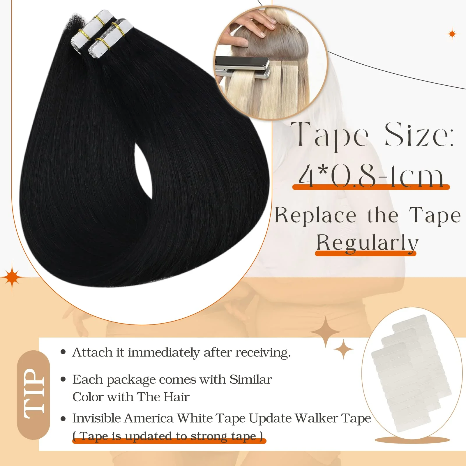 Tape in Hair Extensions Human Hair - Image 114