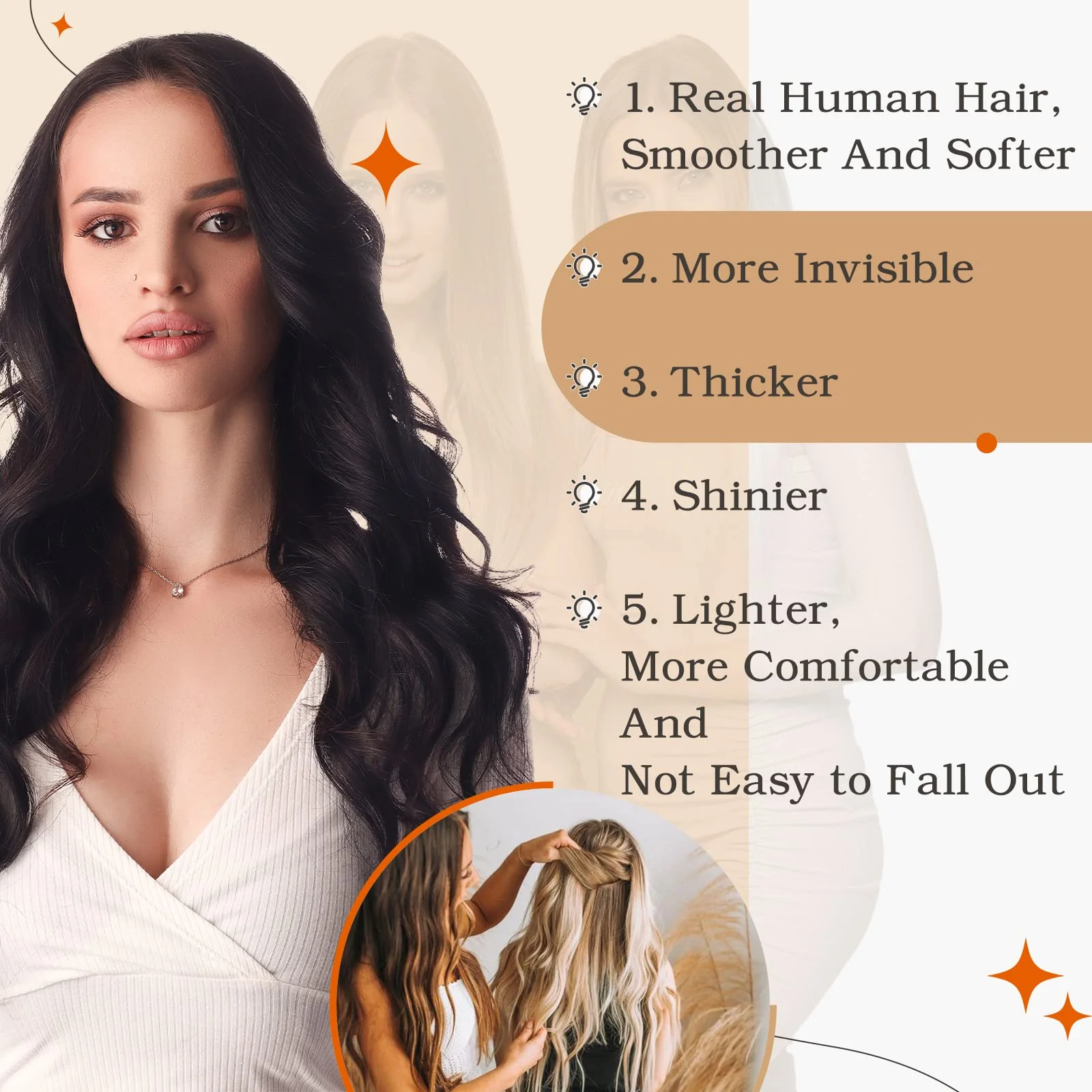Tape in Hair Extensions Human Hair - Image 116