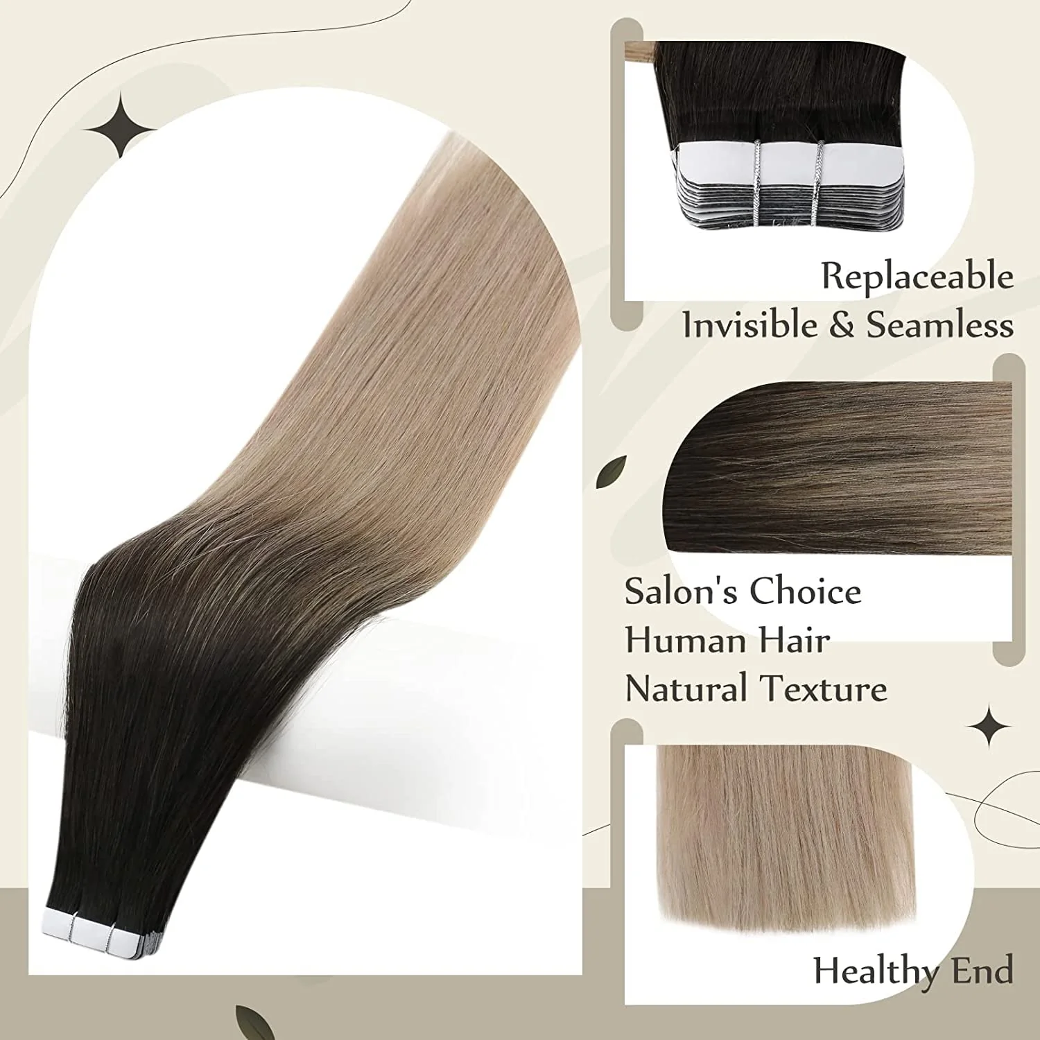 Tape in Hair Extensions Human Hair - Image 153