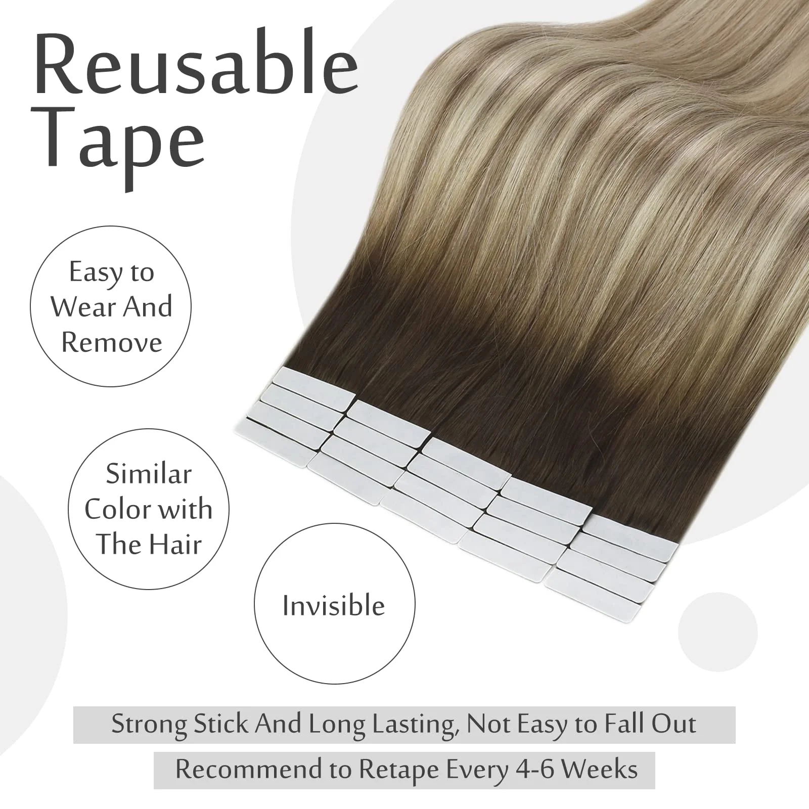 Tape in Hair Extensions Human Hair - Image 176