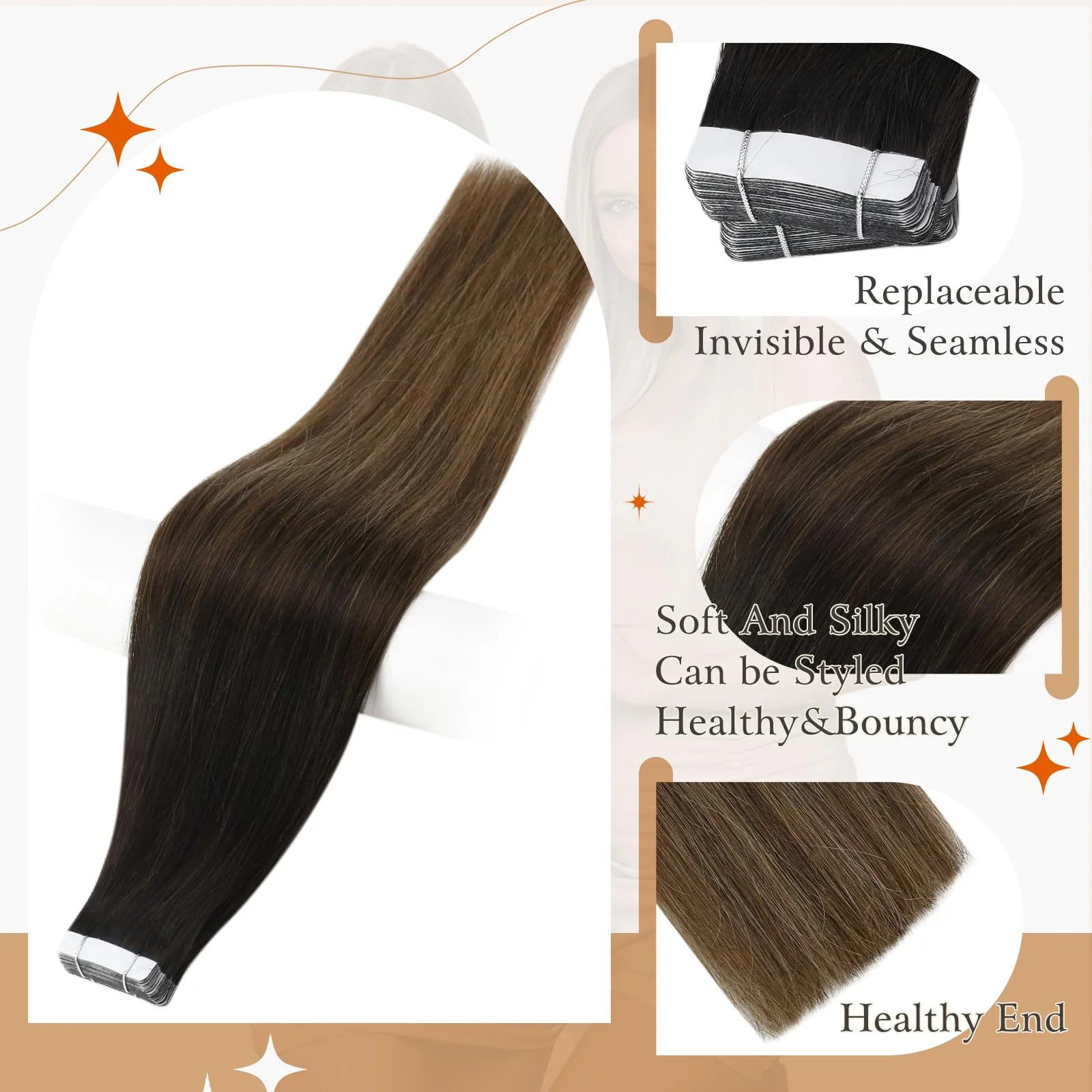 Tape in Hair Extensions Human Hair - Image 19
