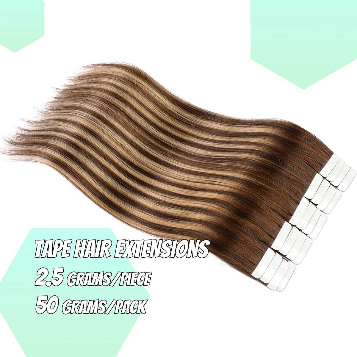 Tape in Hair Extensions Human Hair - 20 Pcs 50 Grams - Image 3