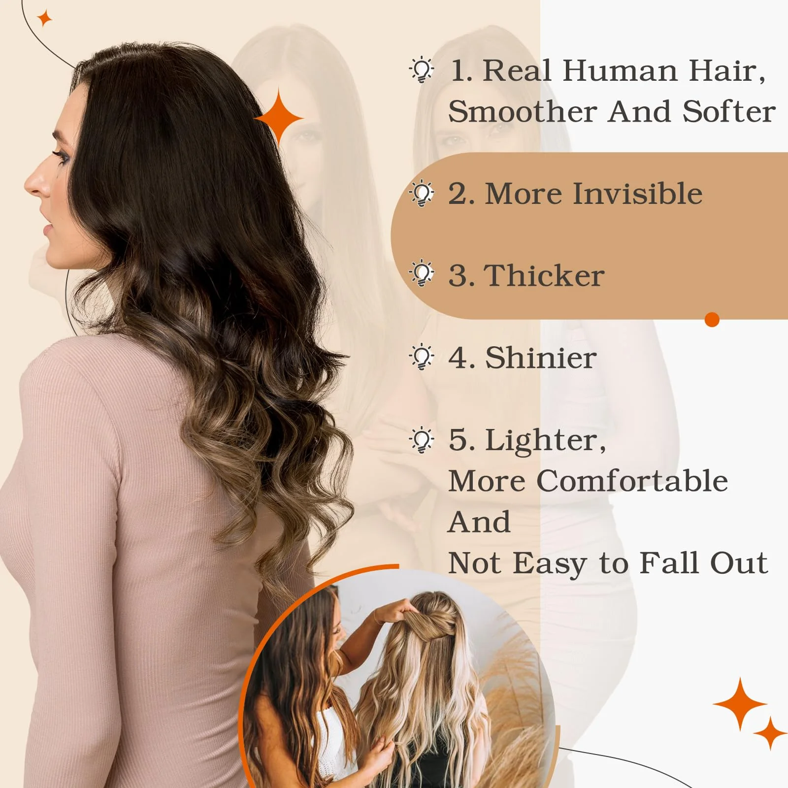 Tape in Hair Extensions Human Hair - Image 22