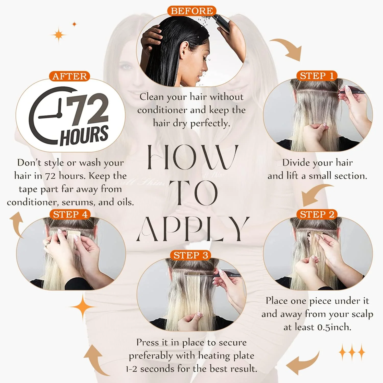 Tape in Hair Extensions Human Hair - Image 24