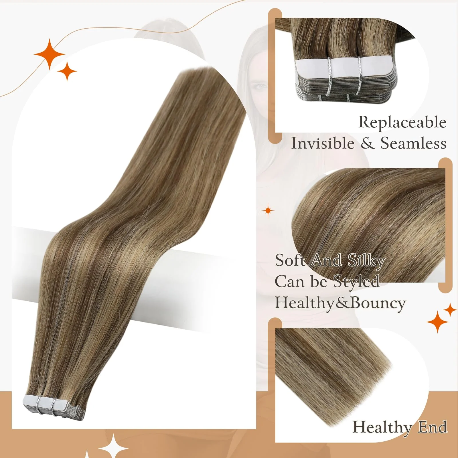 Tape in Hair Extensions Human Hair - Image 34