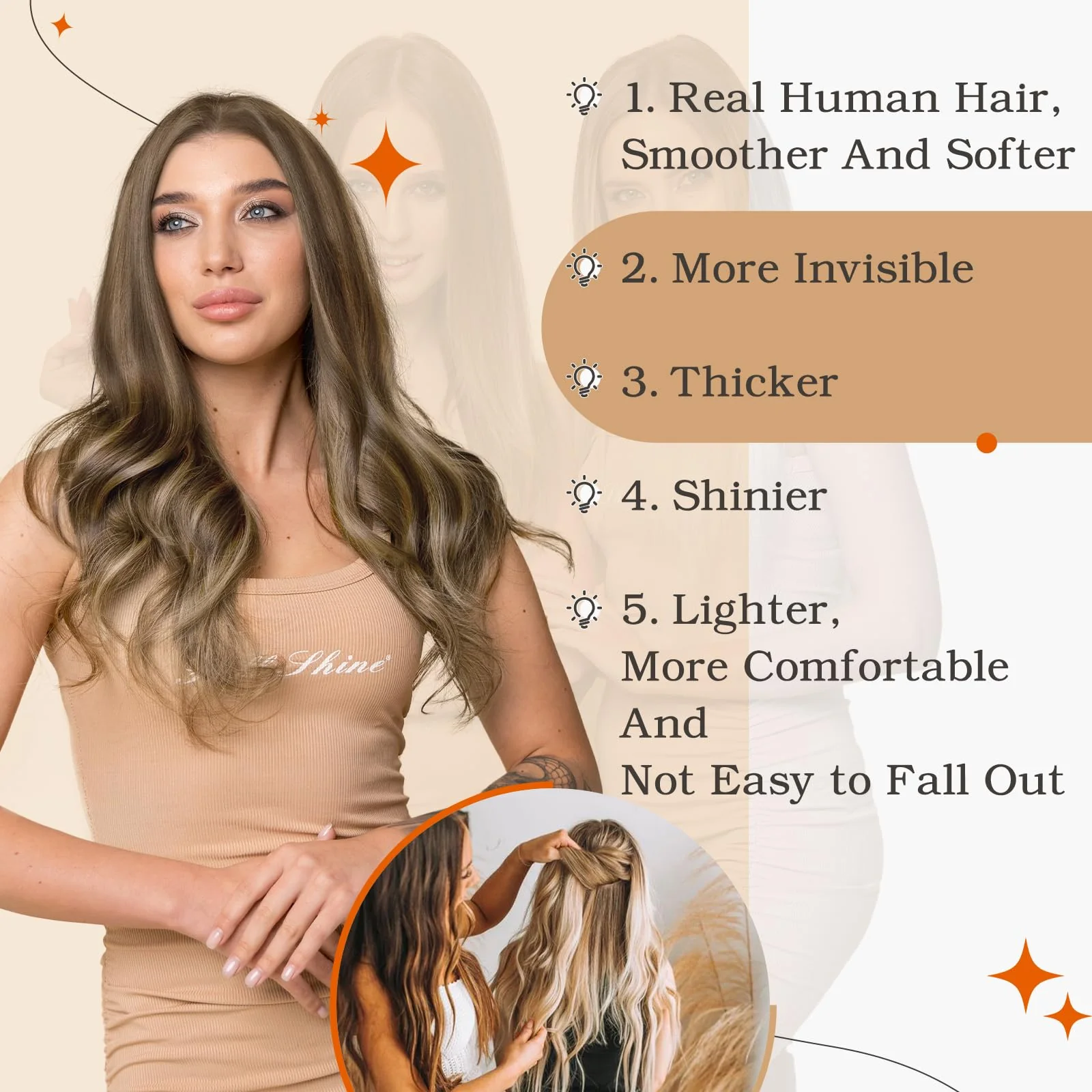 Tape in Hair Extensions Human Hair - Image 37