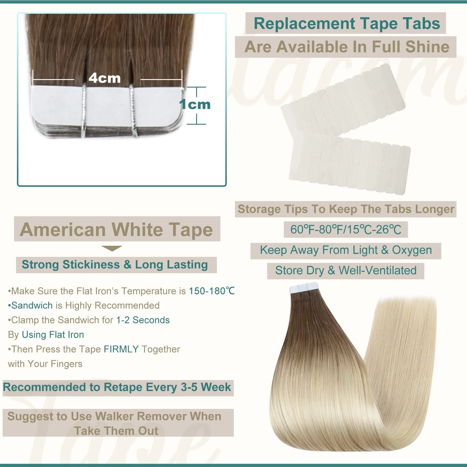 Tape in Hair Extensions Human Hair - Image 50