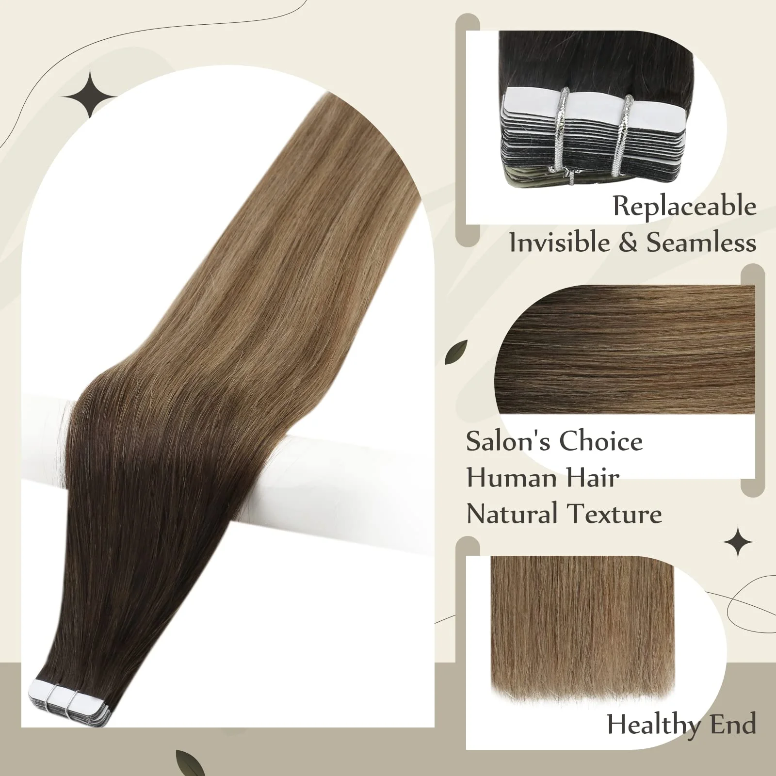 Tape in Hair Extensions Human Hair - Image 67