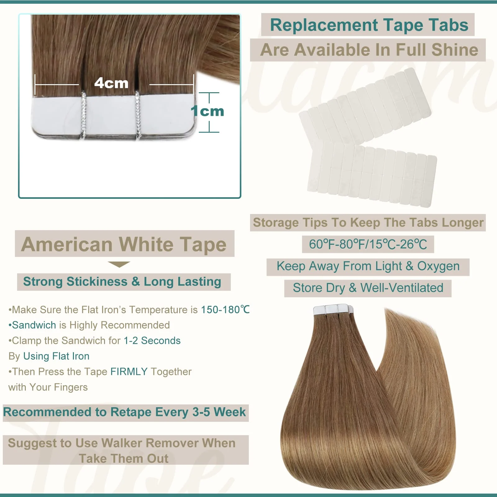 Tape in Hair Extensions Human Hair - Image 76