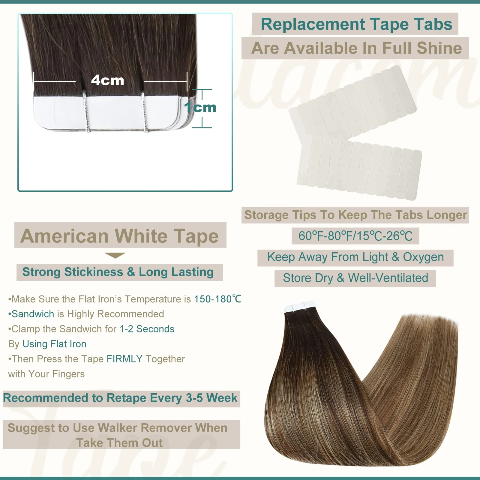 Tape in Hair Extensions Human Hair - Image 81