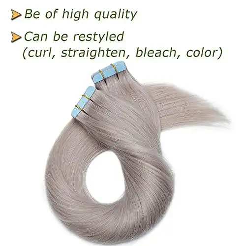 Grey Tape in Human Hair Extensions | 20 PCs 40g/pack - Image 3