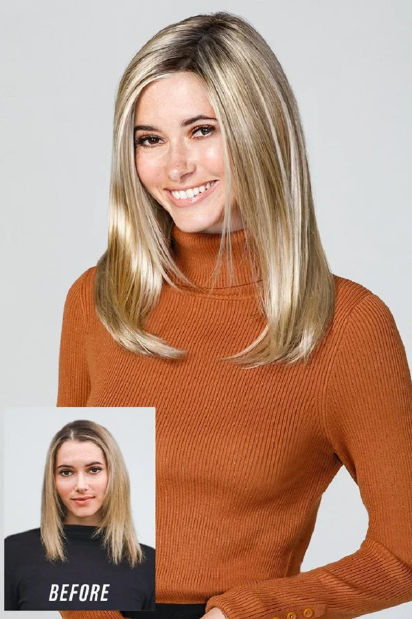 Top Coverage 18 inch Hair Topper Straight - Image 2