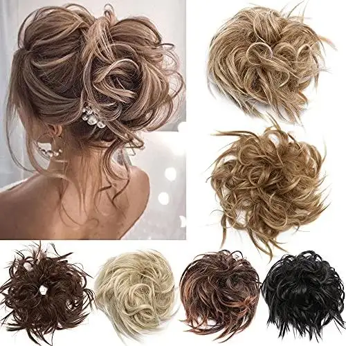 Tousled Wavy Hairpiece Bun Scrunchie Hair Wrap - Image 14