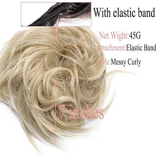 Tousled Wavy Hairpiece Bun Scrunchie Hair Wrap - Image 35