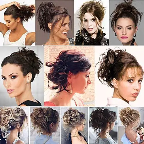 Tousled Wavy Hairpiece Bun Scrunchie Hair Wrap - Image 7