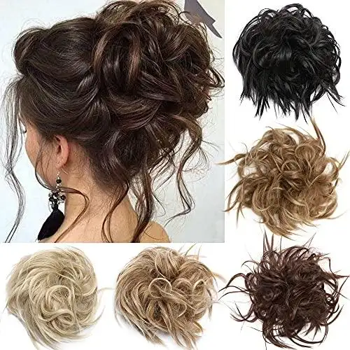 Tousled Wavy Hairpiece Bun Scrunchie Hair Wrap - Image 8