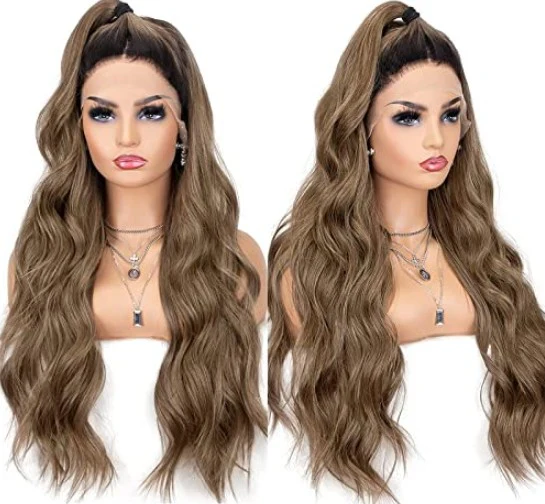 Two-Tone Ash Brown Ombre Lace Front Wig - Image 3