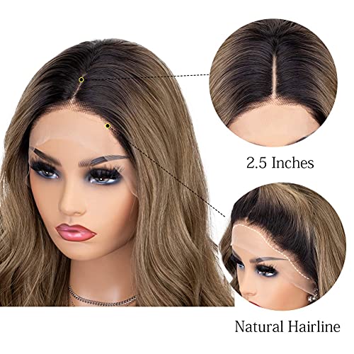Two-Tone Ash Brown Ombre Lace Front Wig - Image 6