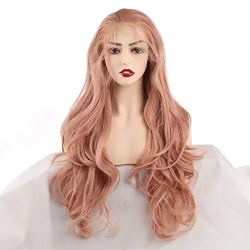 Valia Extra Long Orange Pink Wig - Image 3