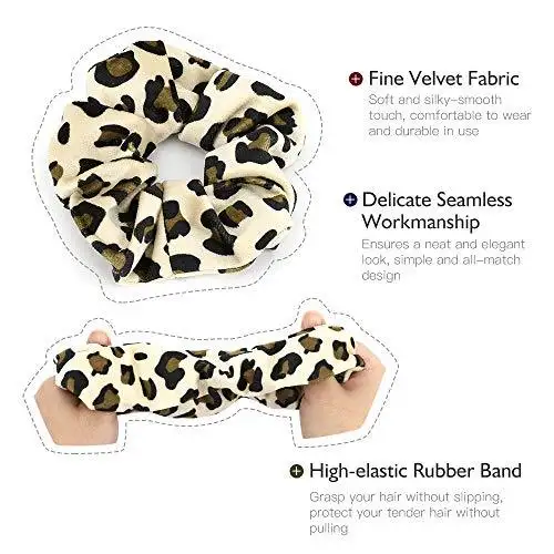 Velvet Fashion Hair Scrunchies - 8 Piece Gift Set - Image 2