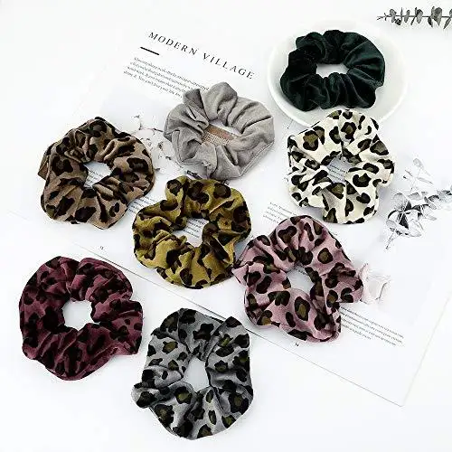 Velvet Fashion Hair Scrunchies - 8 Piece Gift Set - Image 8