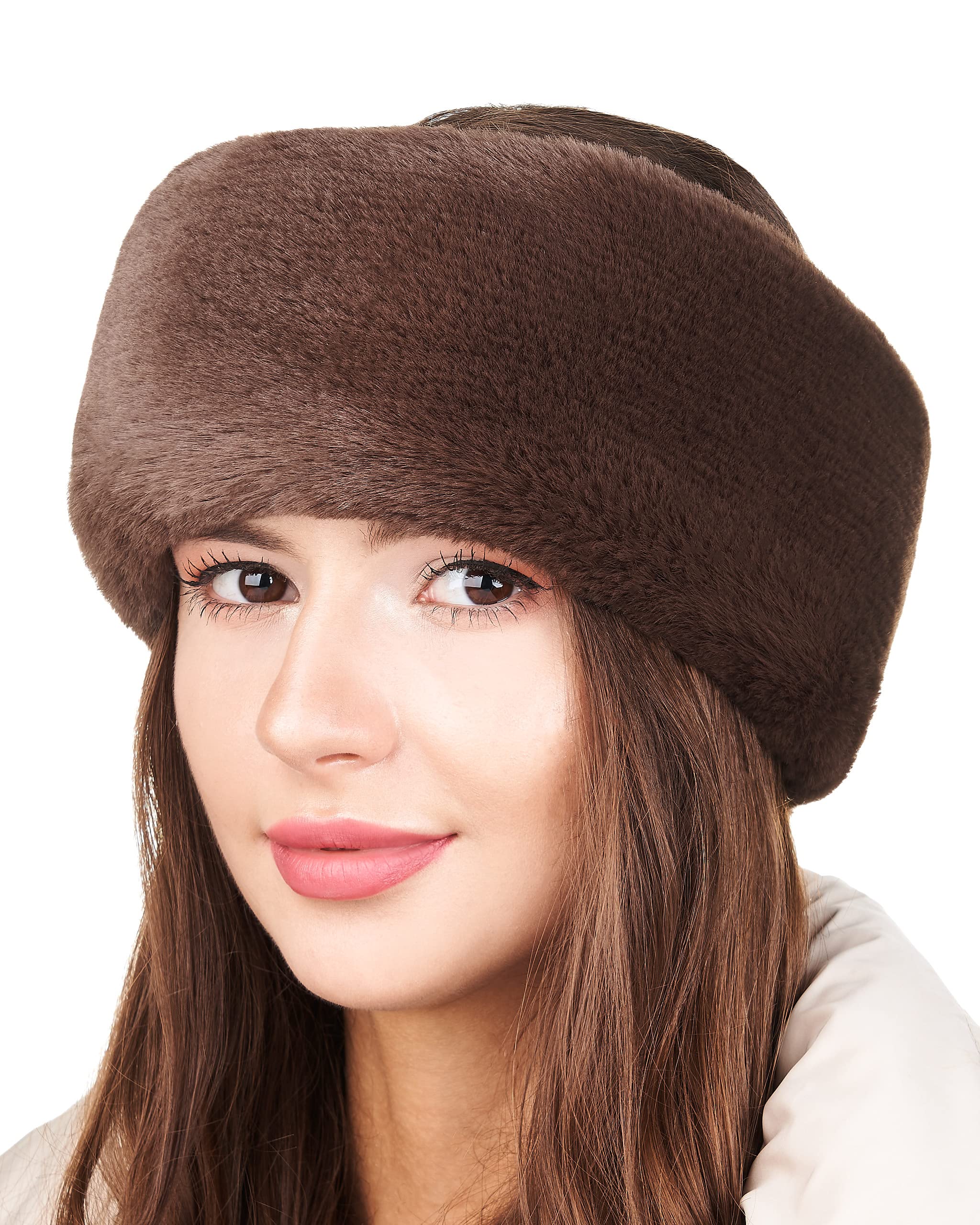 Velvet Faux Fur Ear Warmer Winter Headband - Image 13