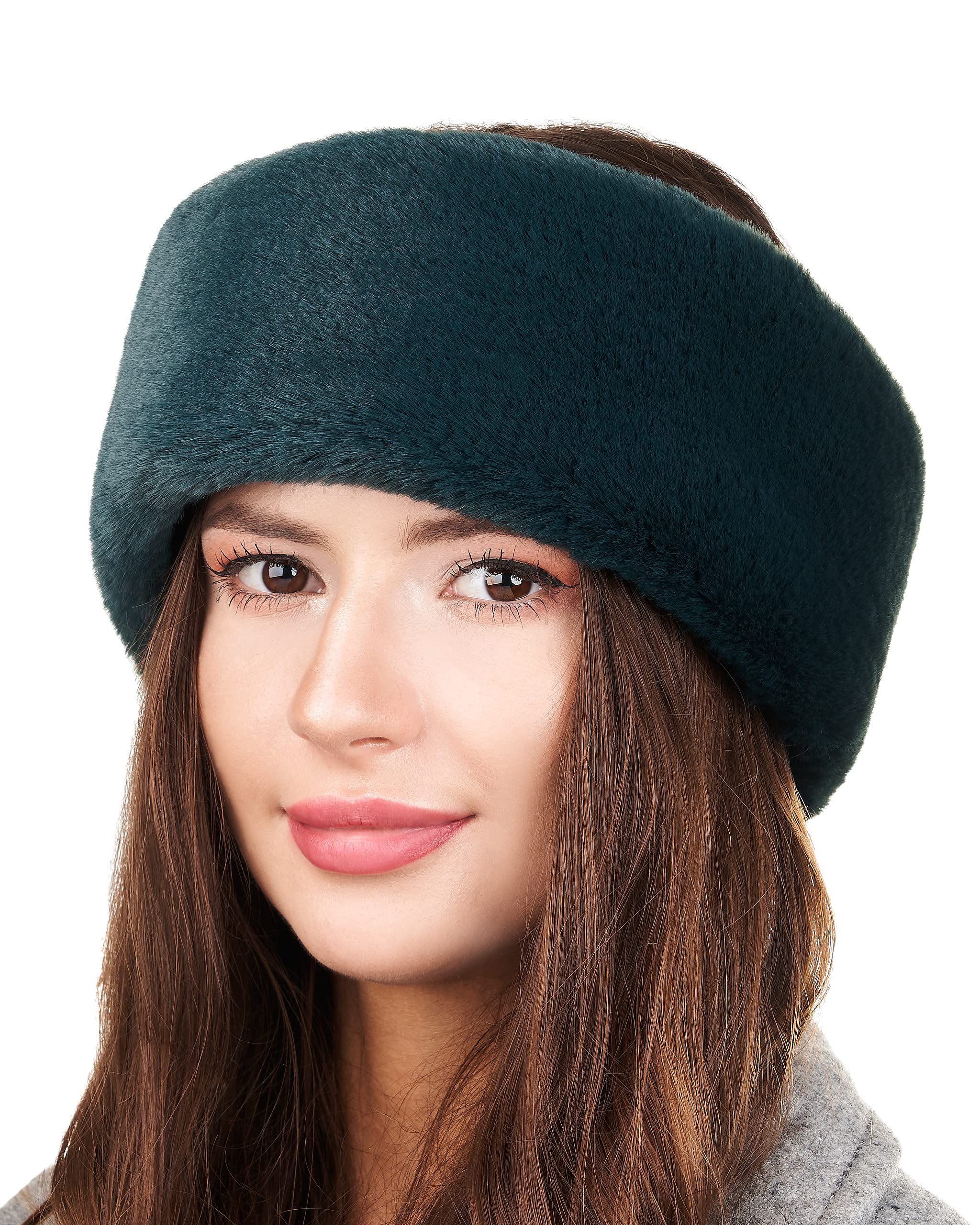 Velvet Faux Fur Ear Warmer Winter Headband - Image 17