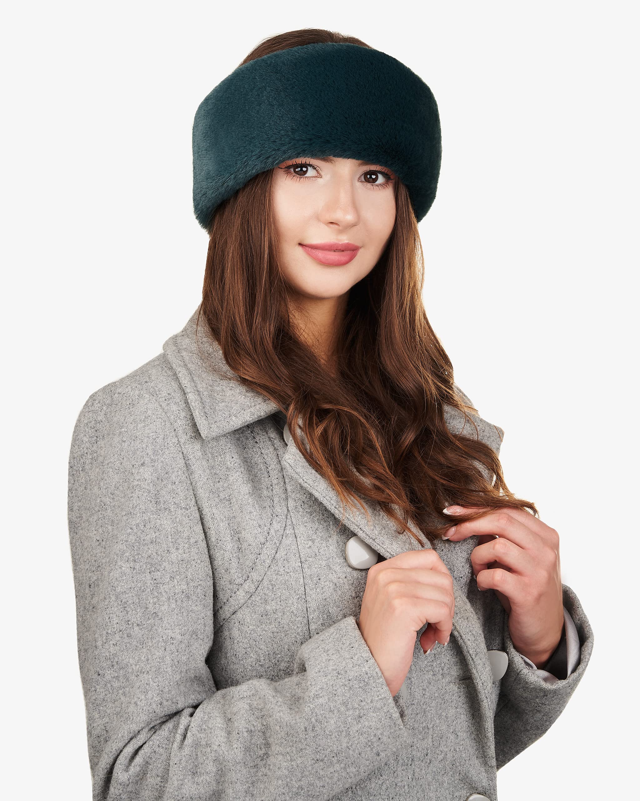 Velvet Faux Fur Ear Warmer Winter Headband - Image 18