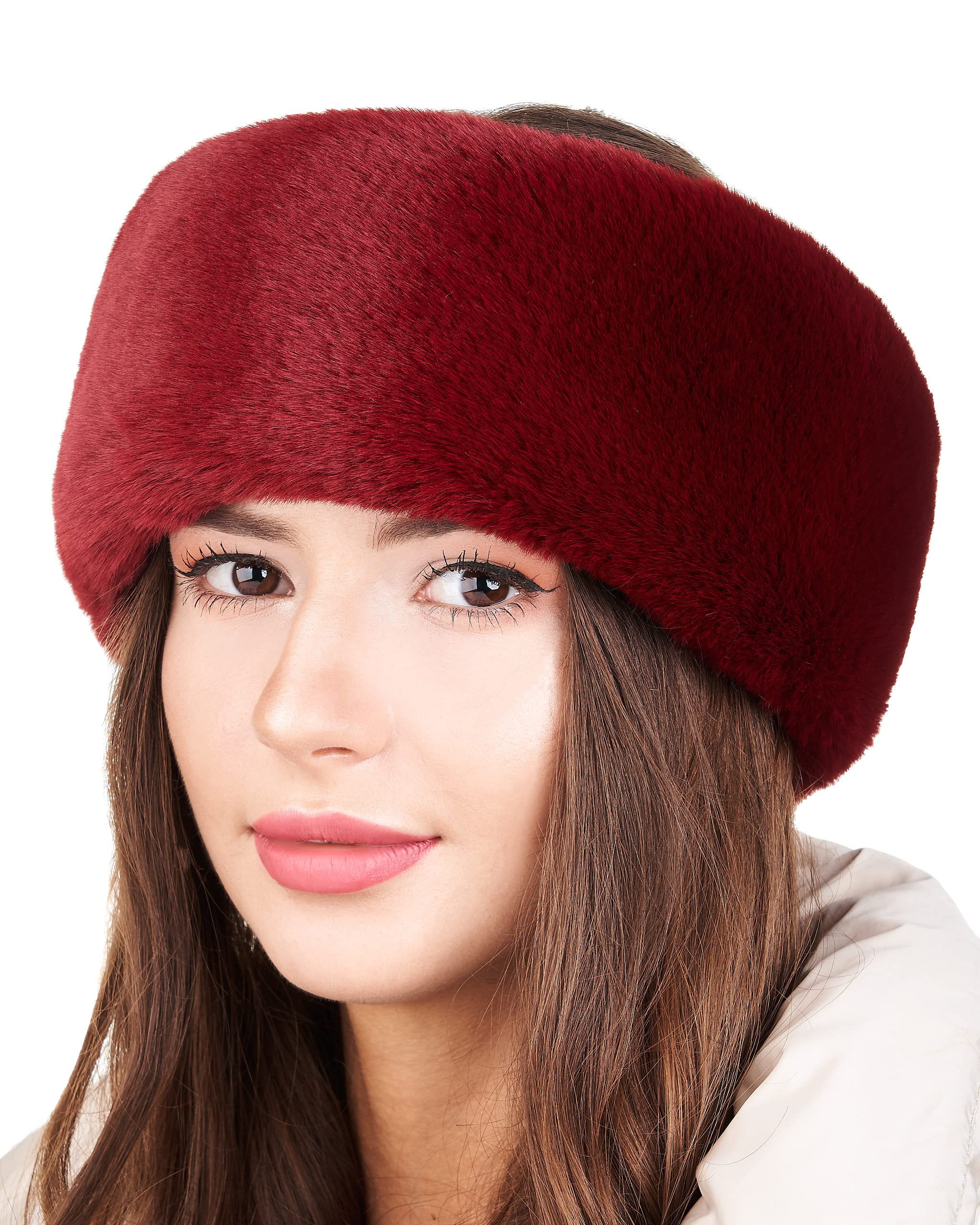 Velvet Faux Fur Ear Warmer Winter Headband - Image 21
