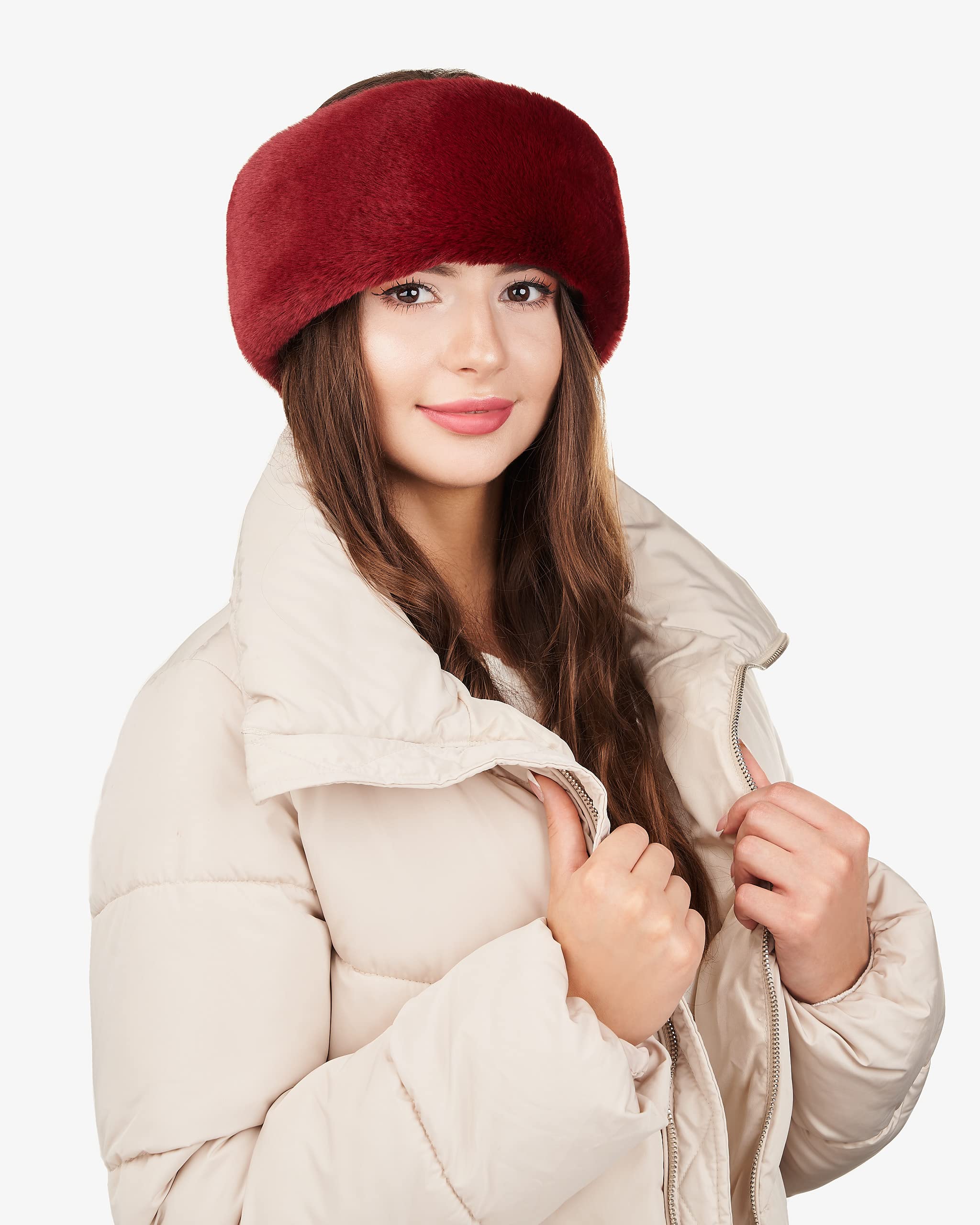 Velvet Faux Fur Ear Warmer Winter Headband - Image 22