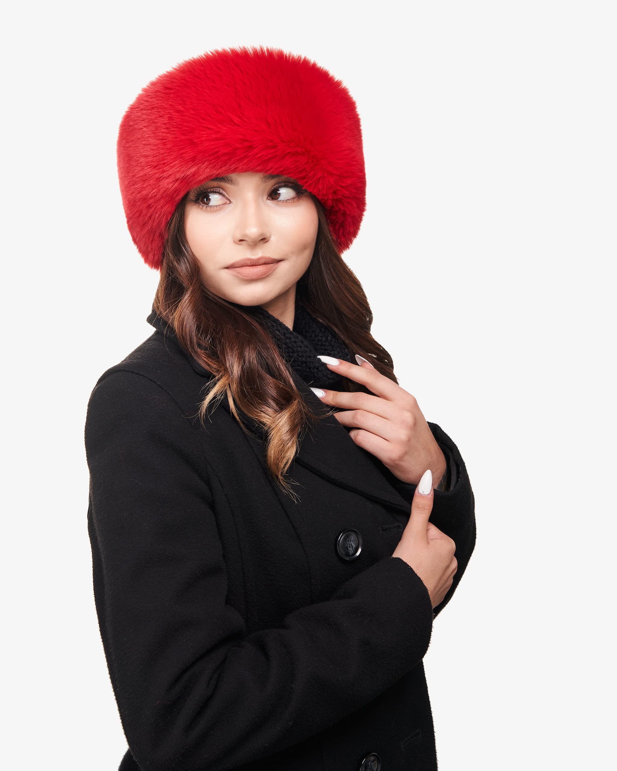 Velvet Faux Fur Ear Warmer Winter Headband - Image 26